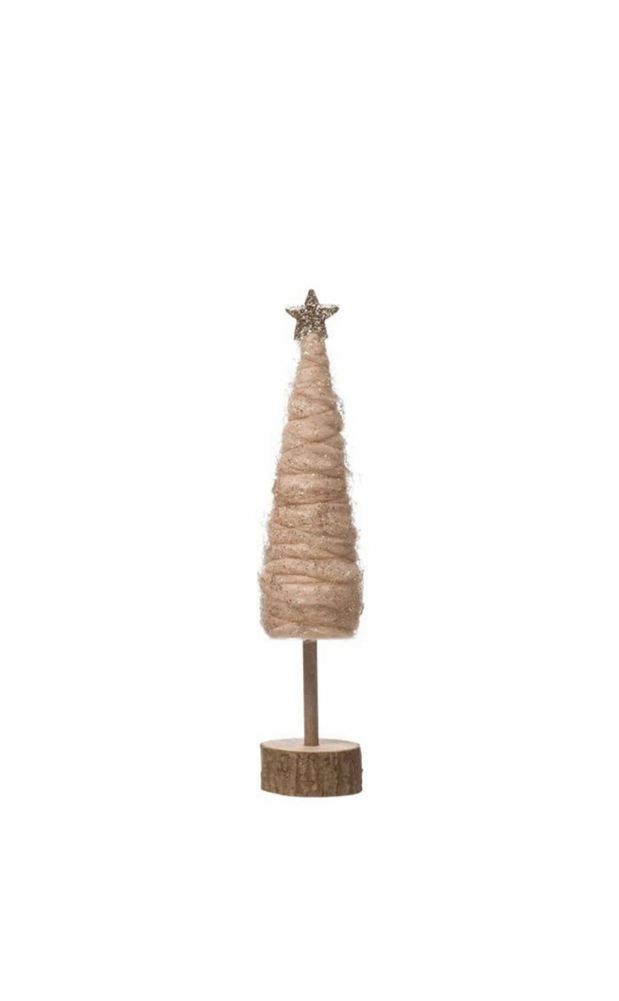 Accessories * | Wrapped Wool Cone Tree With Glitter & Star, Small Sale Online