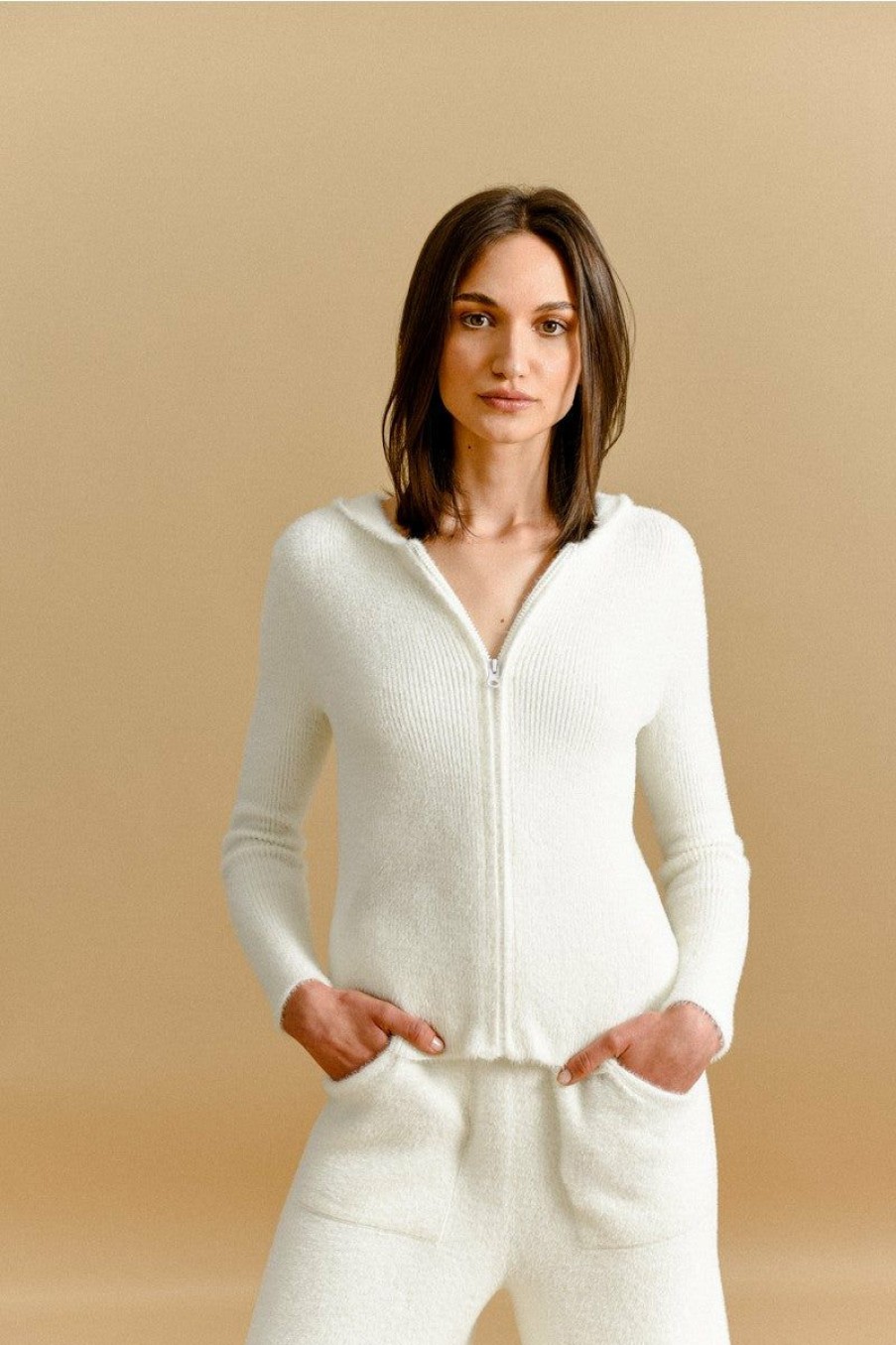 Clothing * | Soft Knit Lounge Hooded Cardigan Official