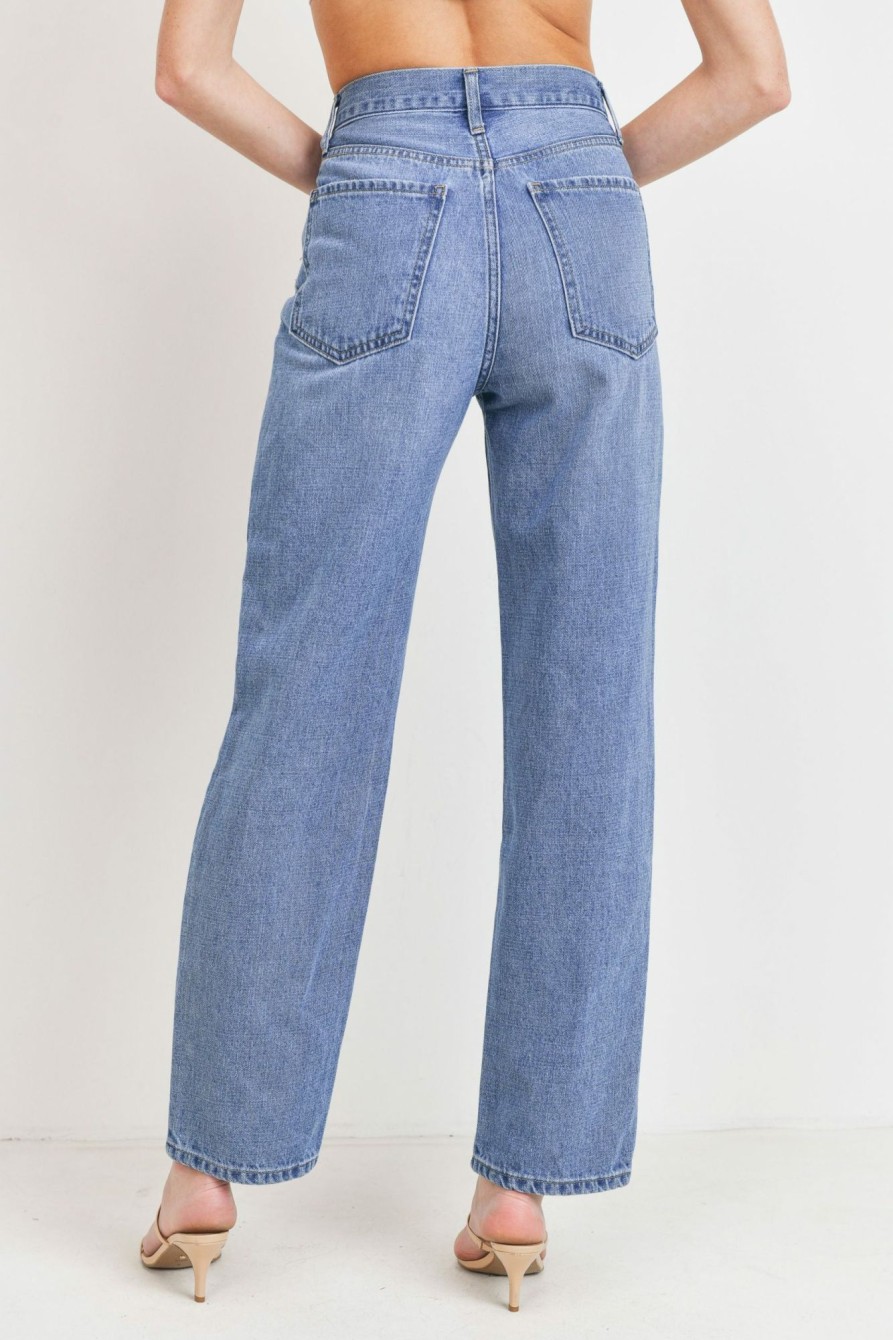 Clothing * | Jbd Criss Cross High Rise Straight Jeans Bestsellers