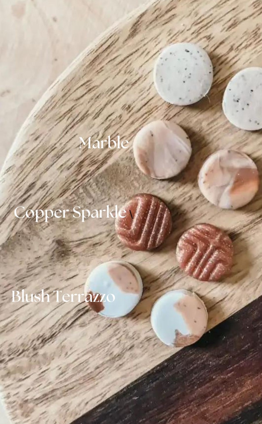 Accessories * | Neutral Polymer Clay Circle Studs Fashionable