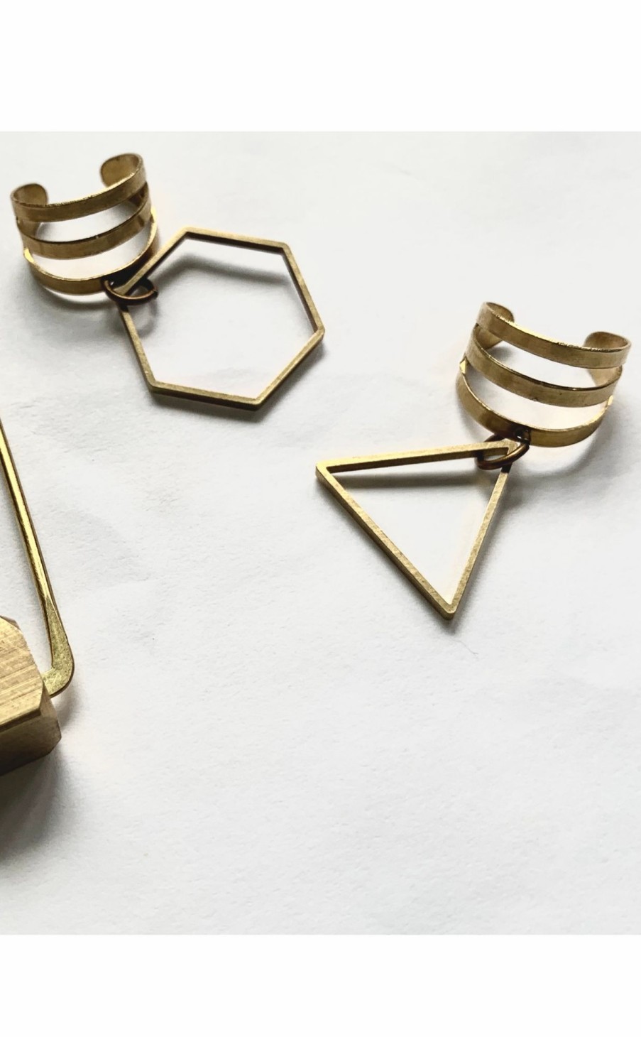 Accessories * | Brass Geometric Ear Cuffs Top Sell