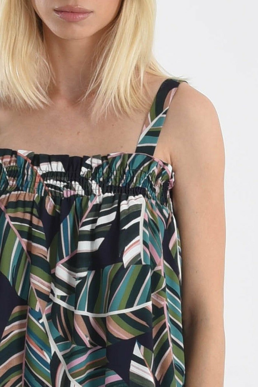 Clothing * | Printed Ruched Top Fashionable