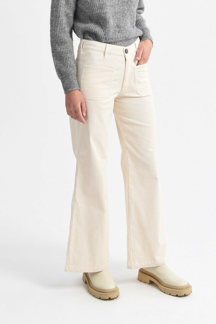 Clothing * | Flare Leg Corduroy Pants Lower Price