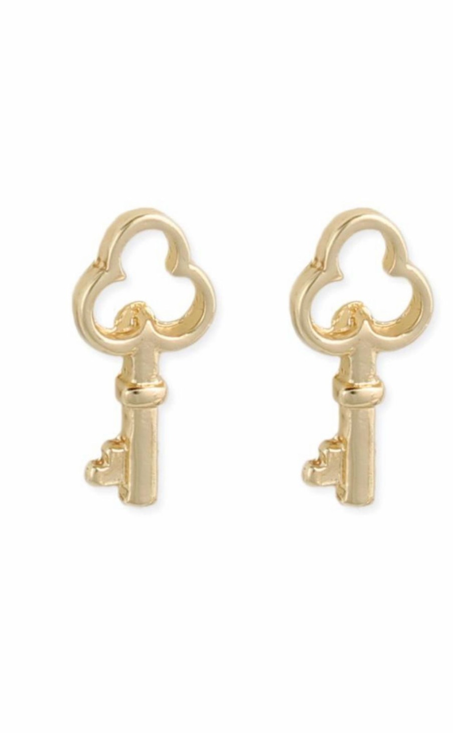 Accessories * | Dainty Gold Key Post Earrings Sells Cheap