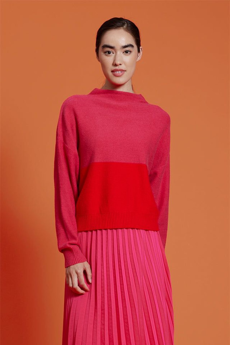 Clothing * | Claudette Color Block Sweater Sale Online