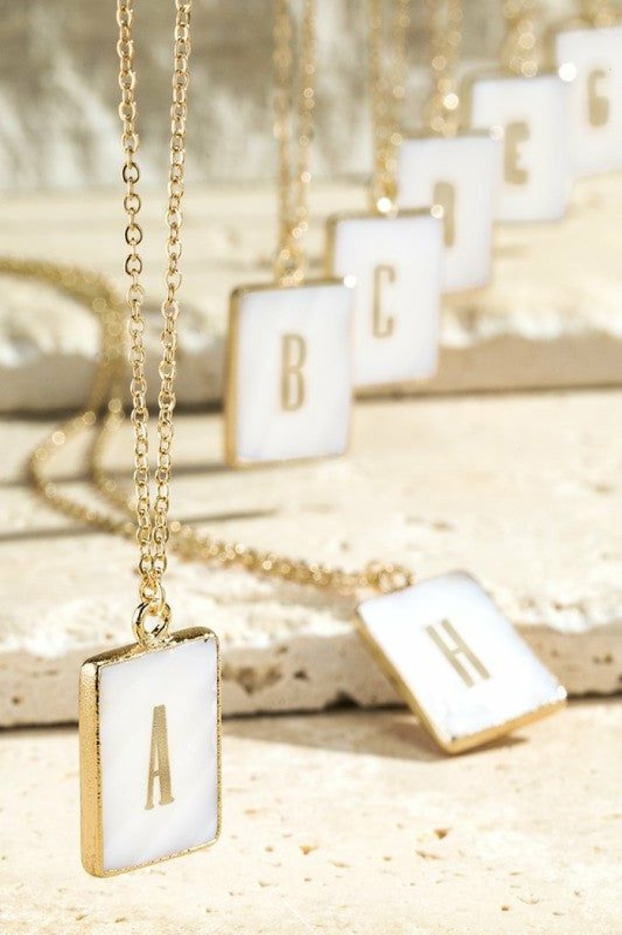 Accessories * | Acrylic Initial Pendant Necklace Reliable Quality