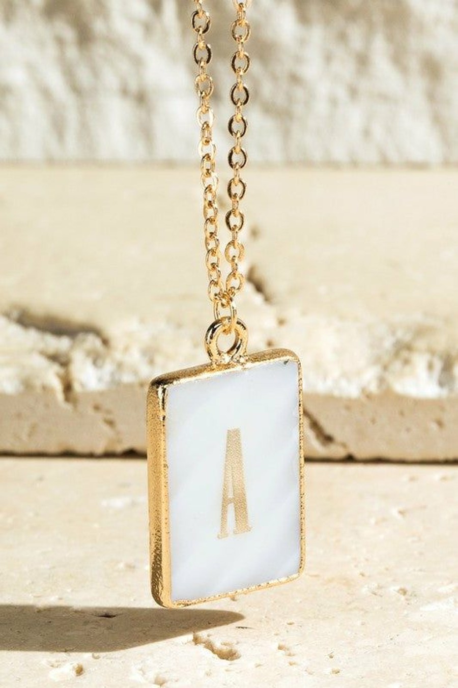 Accessories * | Acrylic Initial Pendant Necklace Reliable Quality