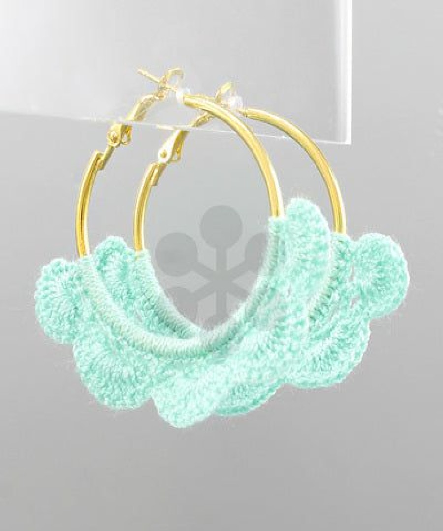 Accessories * | Crochet Hoop Earrings Sells Cheap