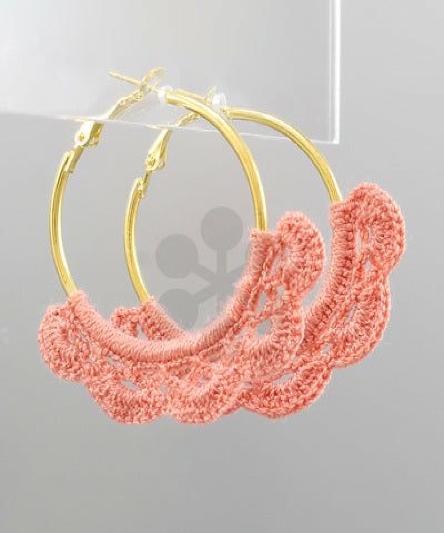 Accessories * | Crochet Hoop Earrings Sells Cheap