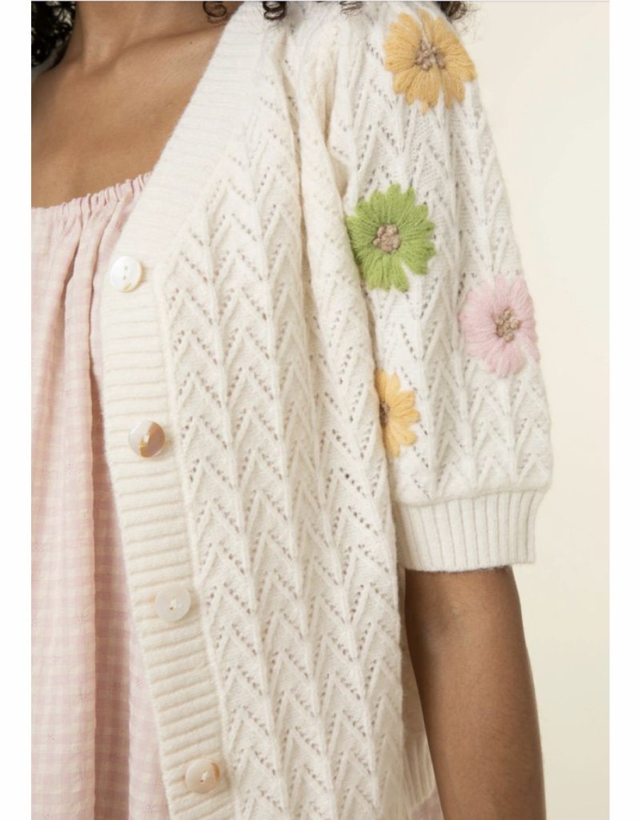 Clothing * | Emilie Short Sleeve Cardigan Sweater Reasonable Price