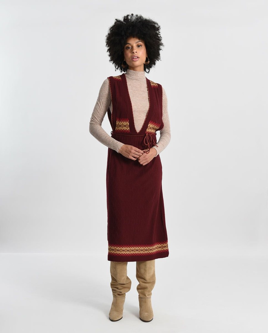 Clothing * | Folk Knit Dress Classical