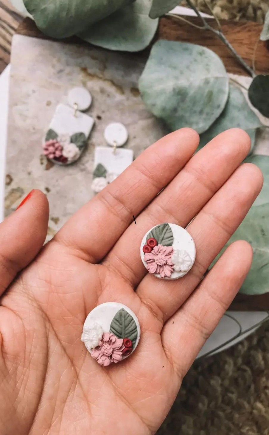 Accessories * | Kayleigh Polymer Clay Floral Studs Discount Online