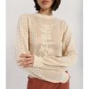 Clothing * | Pointelle Floral Crewneck Sweater Discount Online