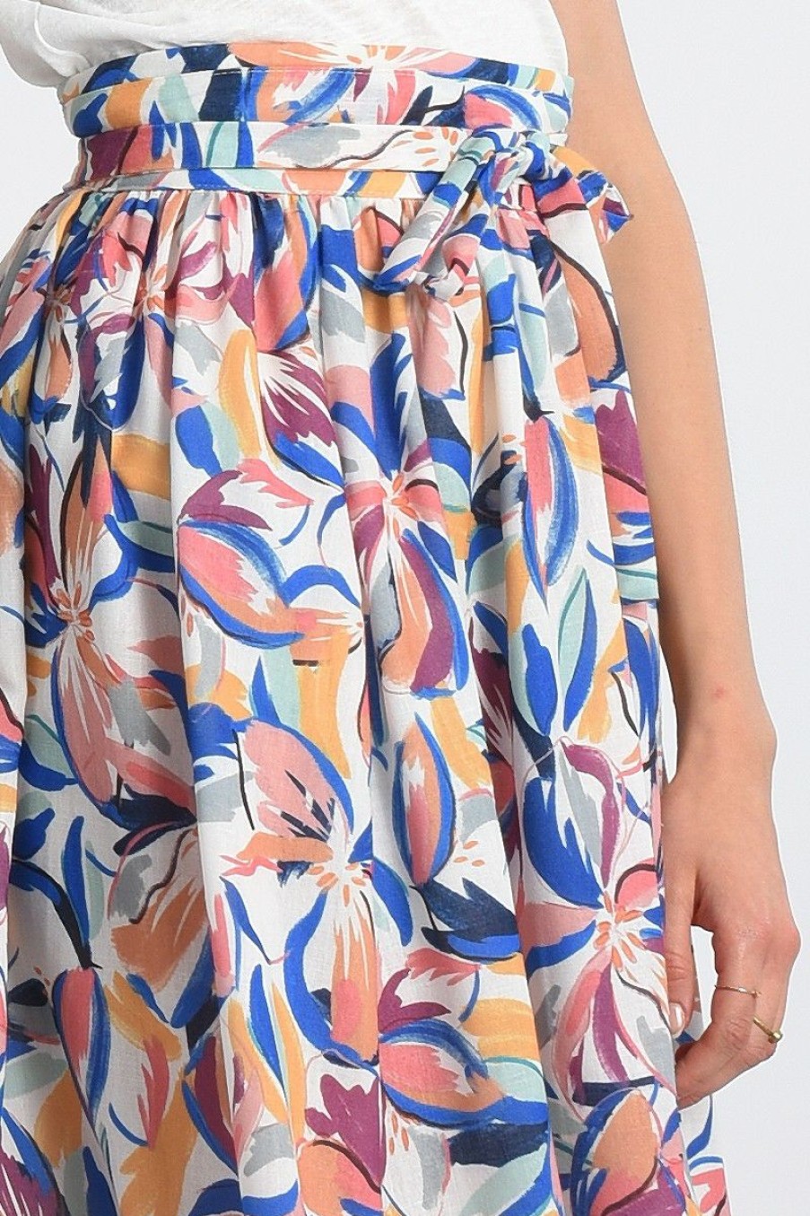 Clothing * | Floral Print Midi Skirt Promotion