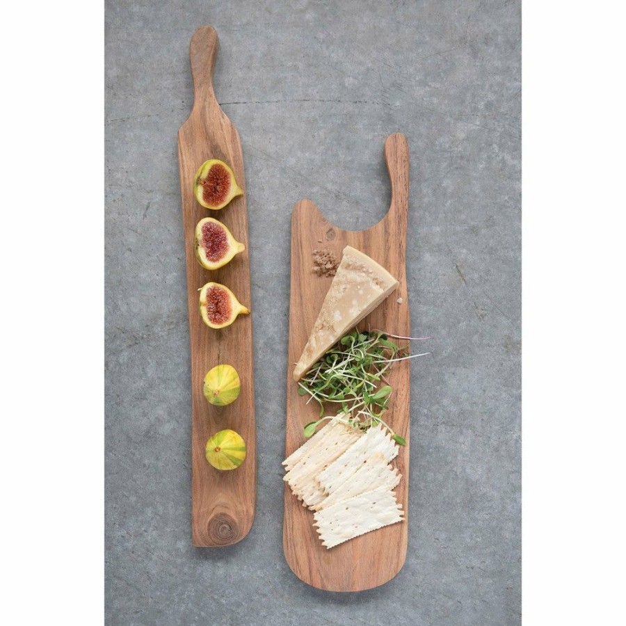 Accessories * | Acacia Wood Cutting Board With Handle Narrow Quality Guarantee