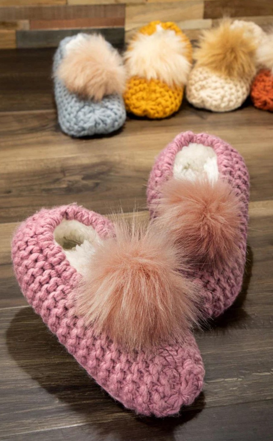 Clothing * | Pom Pom Knitted Slipper Socks Official