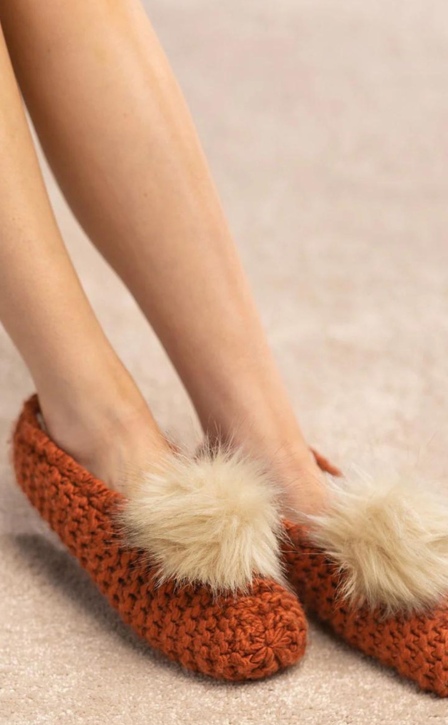 Clothing * | Pom Pom Knitted Slipper Socks Official