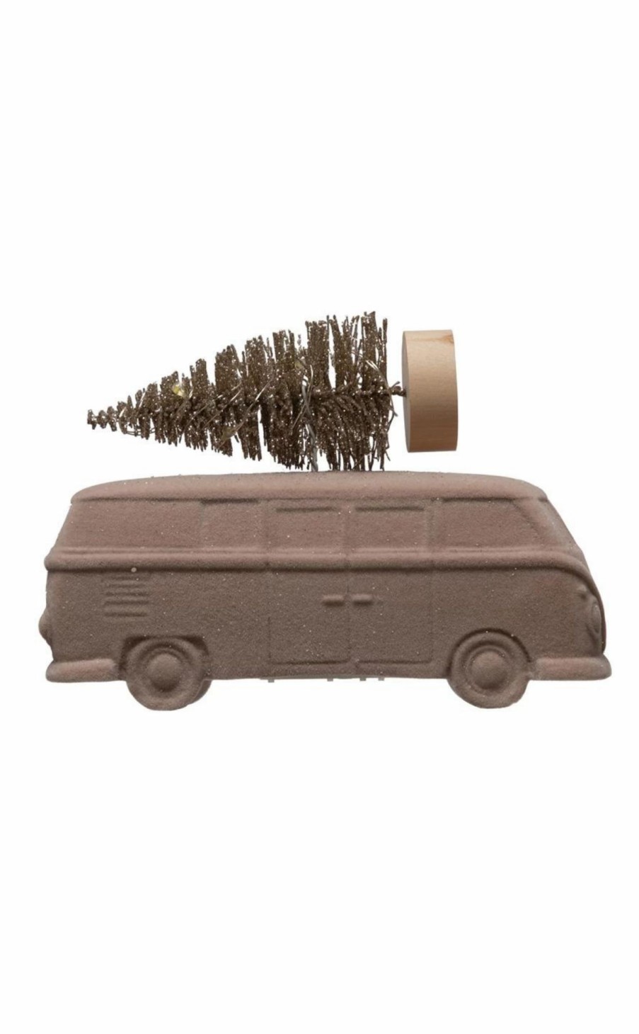 Accessories * | Vintage Bus With Bottle Brush Tree & Lights Fashionable