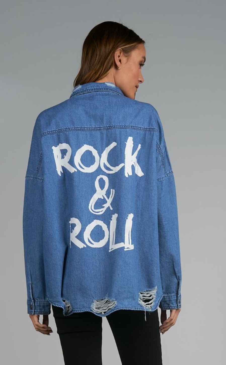 Clothing * | Rock & Roll Denim Shirt Jacket Sells Cheap