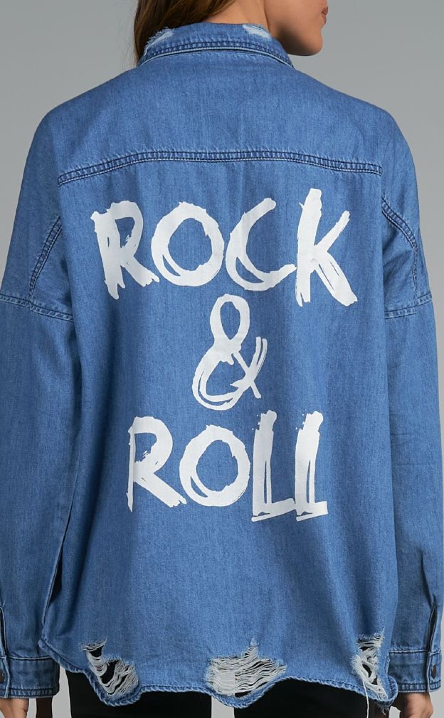 Clothing * | Rock & Roll Denim Shirt Jacket Sells Cheap