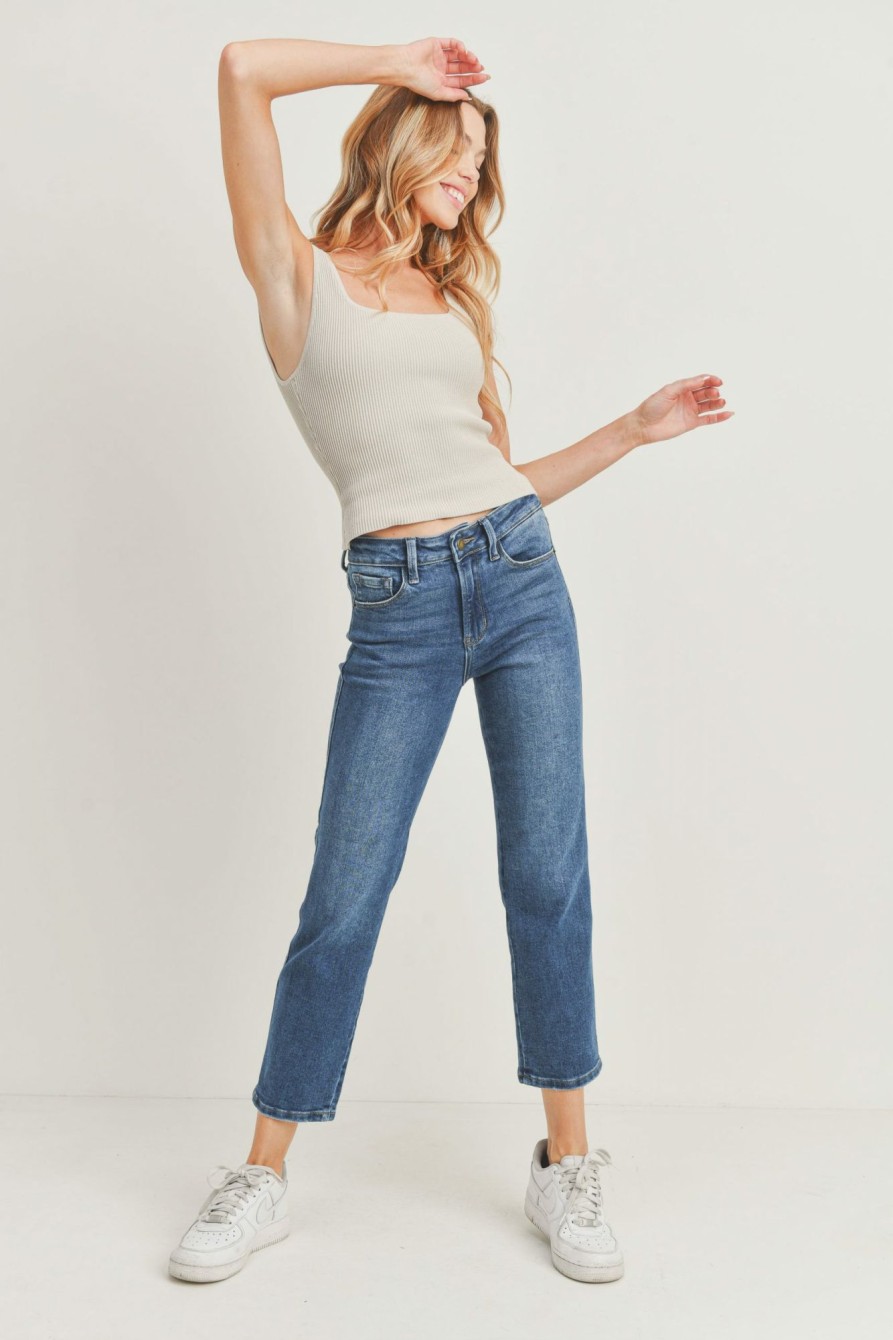 Clothing * | Just Usa Slender Straight Jeans Popular