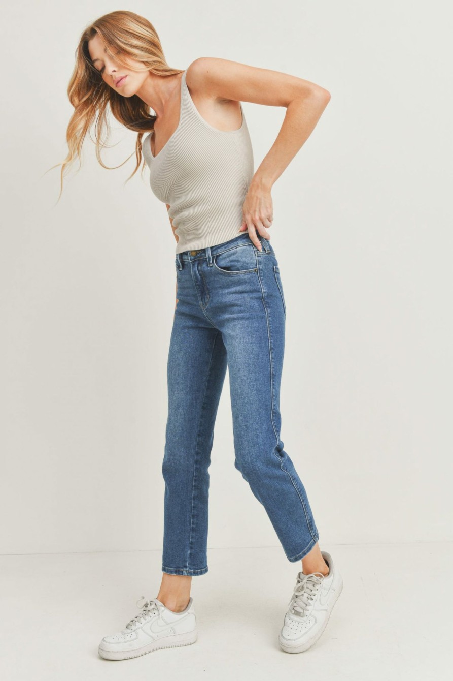 Clothing * | Just Usa Slender Straight Jeans Popular